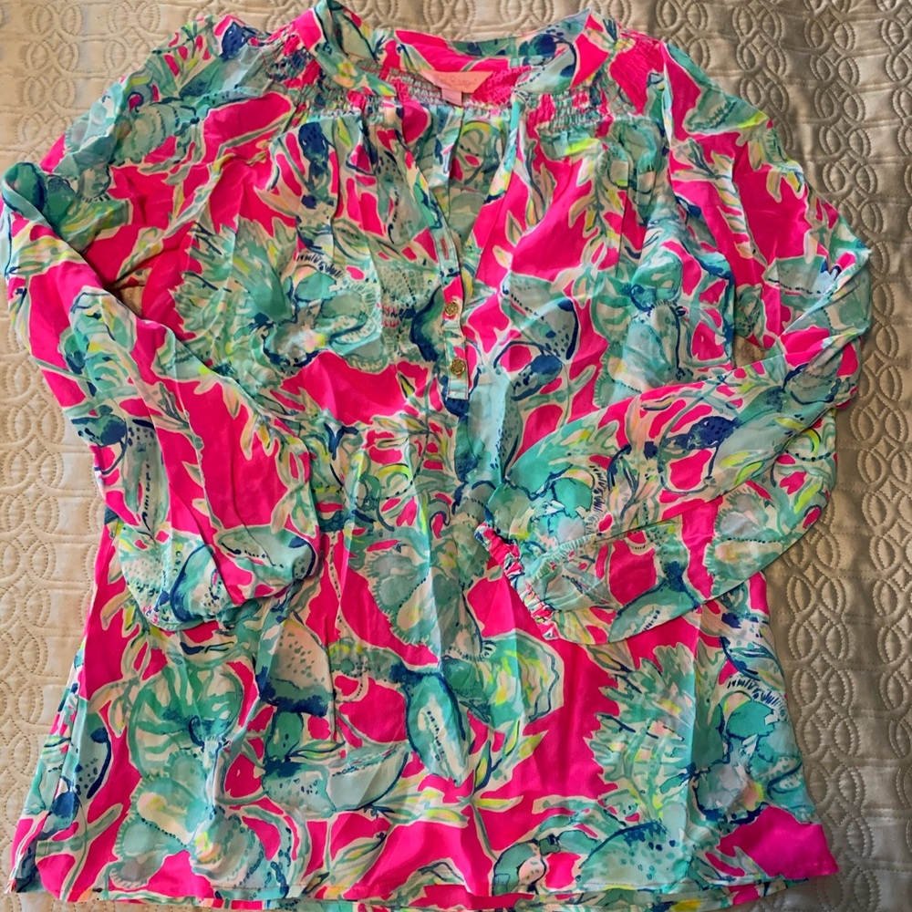 NWOT Lily Pulitzer Elsa silk shirt XS